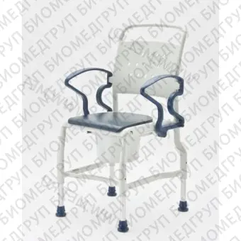 Туалетный стул без колёс, усиленный, серый/синий