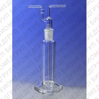 Склянка для промывания газов с пробкой, 125 мл, горловина 29/42, d трубок 8 мм, размер склянки 41335 мм, боросиликатное стекло, Corning, 1760125