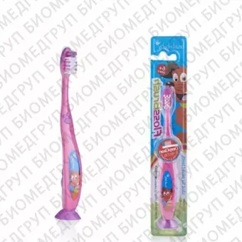 BrushBaby FlossBrush NEW зубная щётка, с 6 лет, розовая