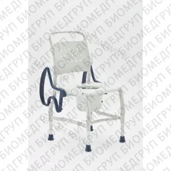 Туалетный стул без колёс, усиленный, серый/синий